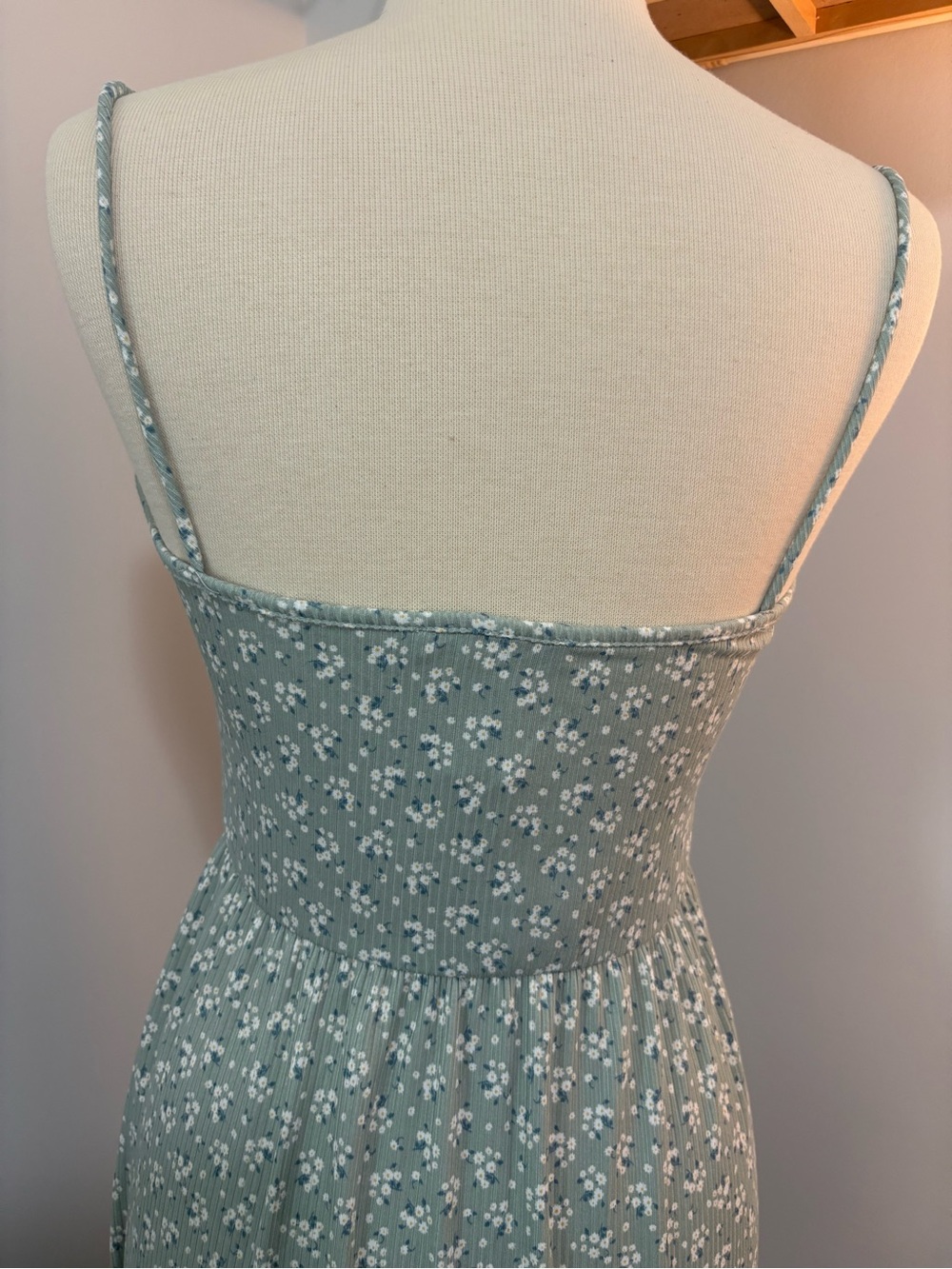 Sage Green Floral Ruched Sundress - Picture 7 of 8